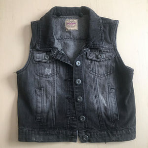 Jean Jacket Vest with Removable Hood